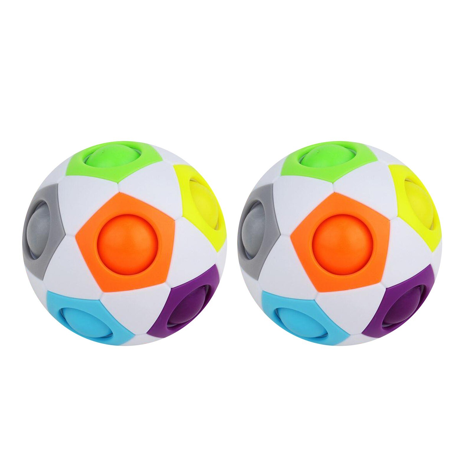 3/2/1Pcs Regenboog Puzzel Bal Cube Magic Rainbow Bal Puzzel Bundel Stress Fidget Ball Brain Teasers games Fidget Speelgoed Voor Kids: 2PCS