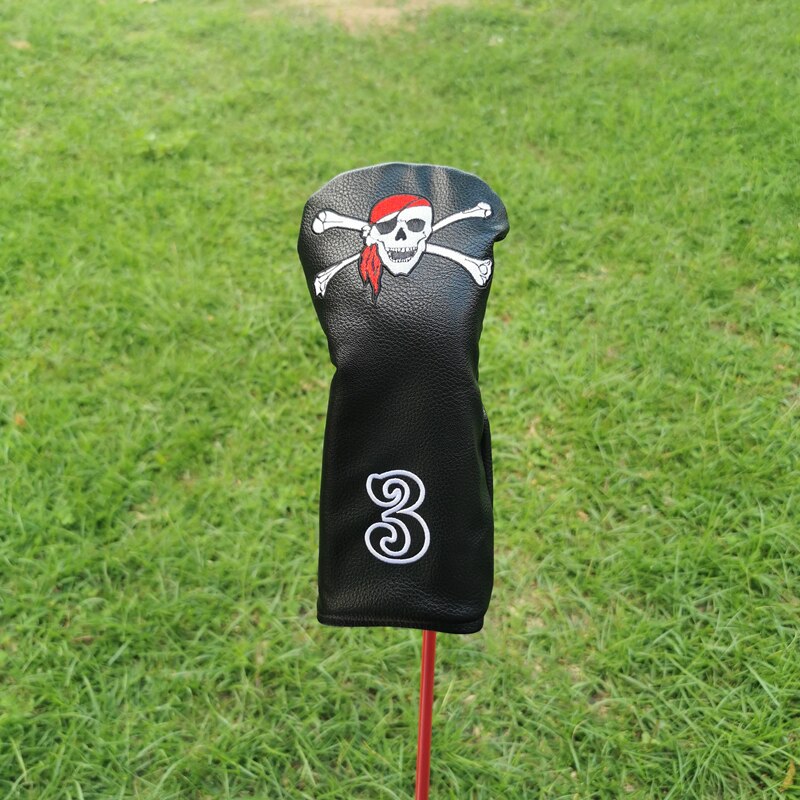 Pirate Golf Club Head Cover Is Suitable for Driver Fairway Putter 135H Club Cover PU Leather Unisex 진주게이츠: 3(black)
