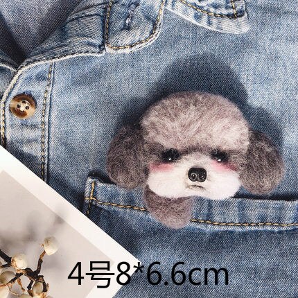 Broche de cabeza de perro hecho a mano para mujer, hecho a mano, de lana, fieltro, hecho a mano, juguete de DIY para muñecas, fieltro de lana: style4