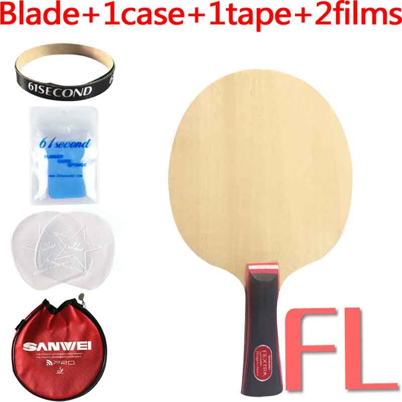 Originele Sanwei Fextra 7 Tafeltennis Blade (7 Ply Hout) Nordic 7 Racket Ping Pong Bat Paddle: FL with YRM case