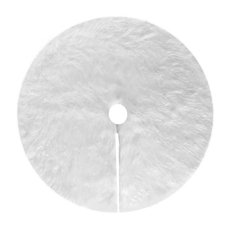 Zachte Pluche Kerstboom Rok Met Ronde Witte Basis Mat Ornamenten Cover Witte Sneeuw Pluche Rok Voor Xmas Party deco