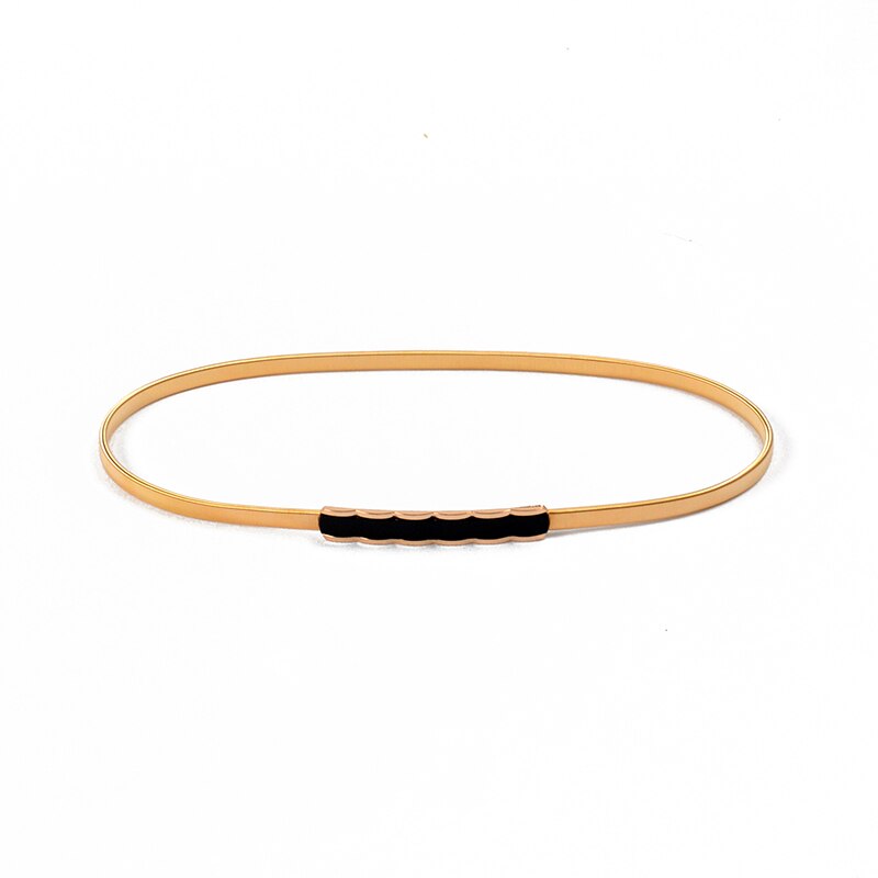 Ceinture avec boucle métallique élastique pour femmes, tenue avec chaîne or/argent, feuilles de fleurs: style 5