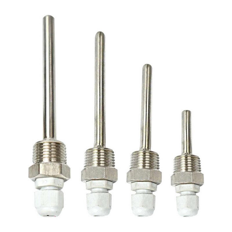 Rosca NPT de acero inoxidable para sensores de temperatura, termo duradero de 50-200mm, 1/2 pulgadas, 1 unidad