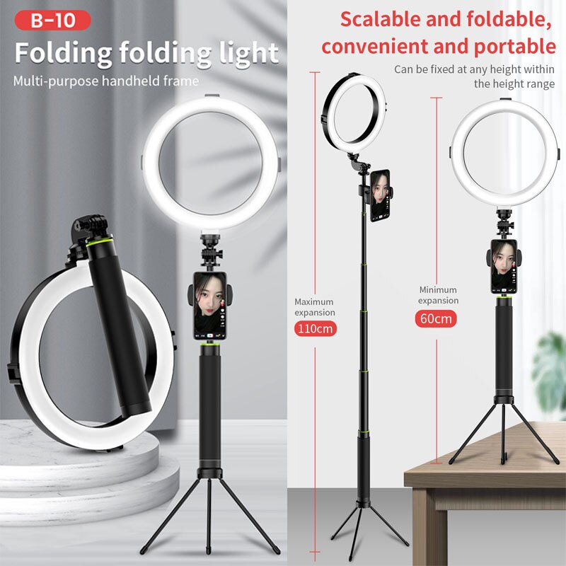 Handy Selfie Ring Licht Selfie Stick Mini Stativ Handheld Erweiterbar stick Tragbare Selfie Füllen Licht