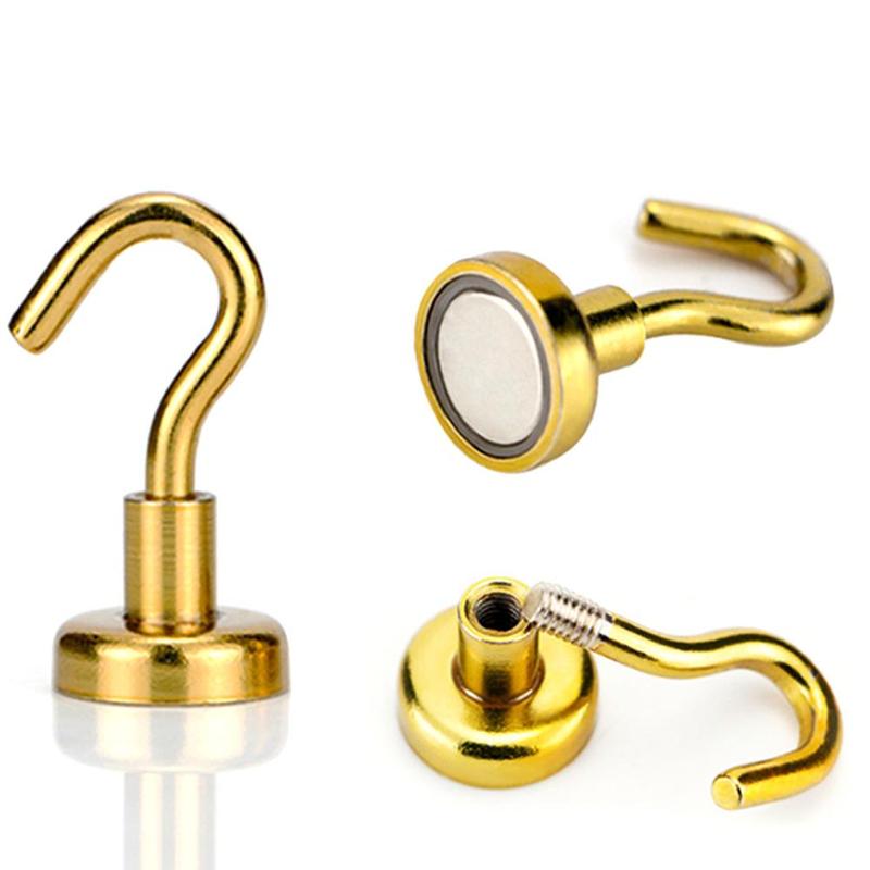 1 stk kraftige magnetkroker krokmagnetholder supertung magnet trekkkraft 8kg ndfeb sugekrok til koppnøkkel