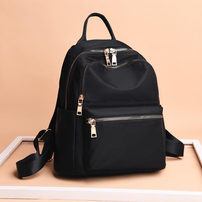 Vento Marea noir femmes sac à dos Nylon voyage sac à bandoulière doux sac d'école pour adolescentes couleur unie rouge sac Pack sac à main