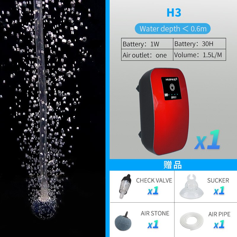 Hidom X5 Double Outlet Rechargeable Battery Backup Air Pump For Aquarium - 2.0W, Electronic