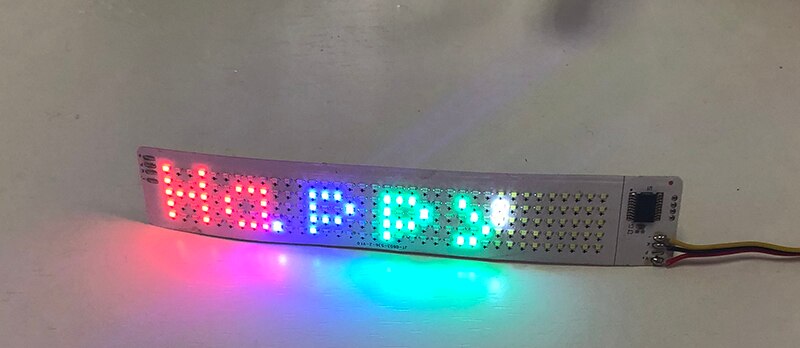 Mini Size Mobile APP Wireless Programmable Flexible LED Display Curve Decorations Cloth Hat Helmet Insert Flexible Led Screen: 536 multi 4 color