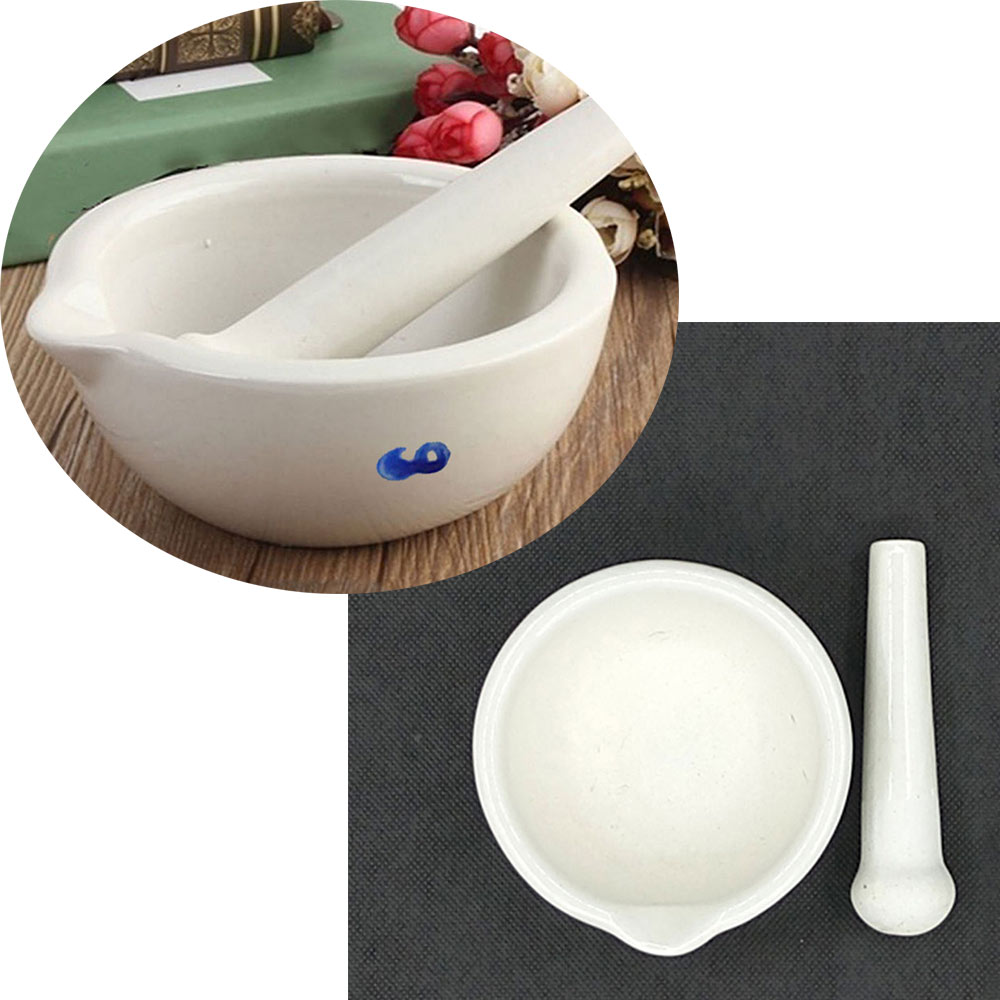 Kleiner Porzellan-Mörser Mit Stößel – 80 Mm Durchmesser, 60 Ml Fassungsvermögen Für Kräuter & Gewürze