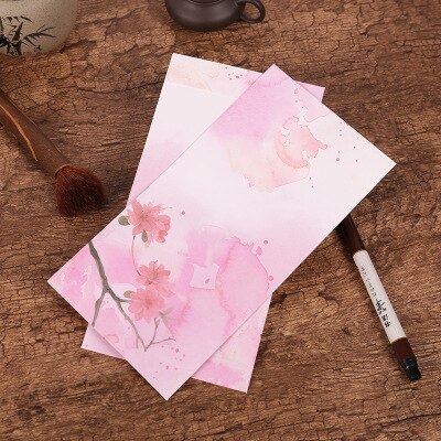 Sobre de papel Estilo Vintage chino para niños, sobres Kawaii de papel Kraft con letras, material de papelería coreana, suministros escolares, 5 uds.: 12