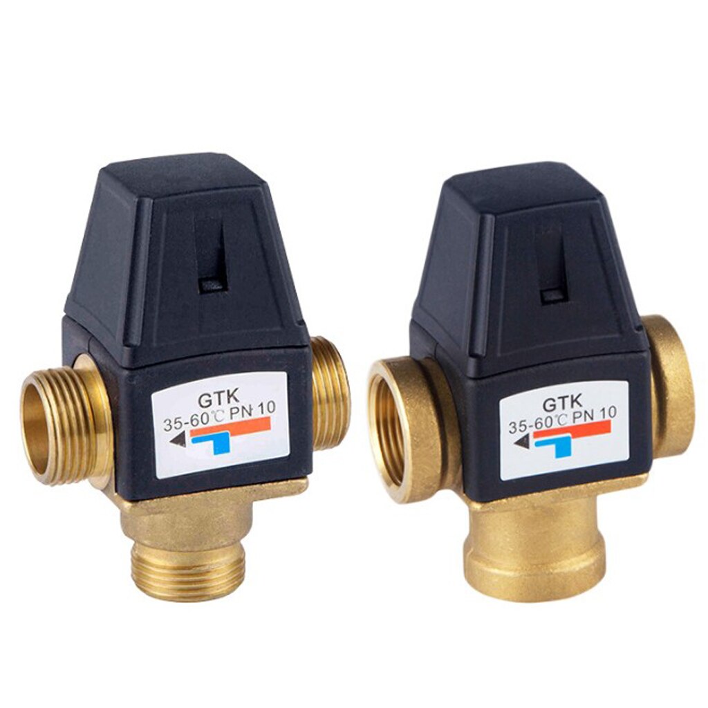 3 Way Brass Male/Female Thread Thermostatic Mixing Valve Water Shower Valve, Temp. Control Valve