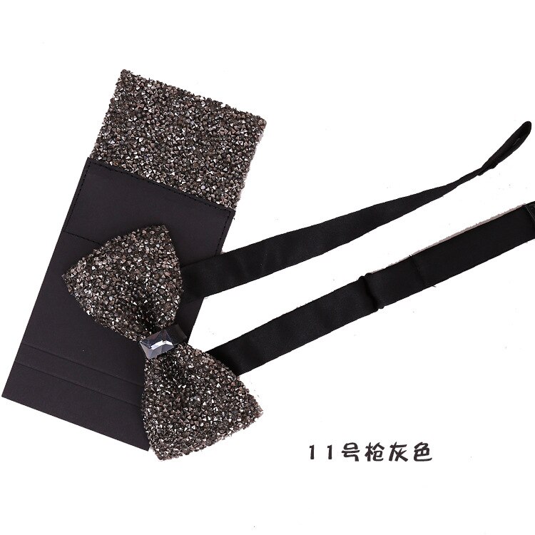 Mode Mannen Accessoires Vlinderdas Set Pocket Vierkante 2 Stks/set Luxe Tie Mens: 11