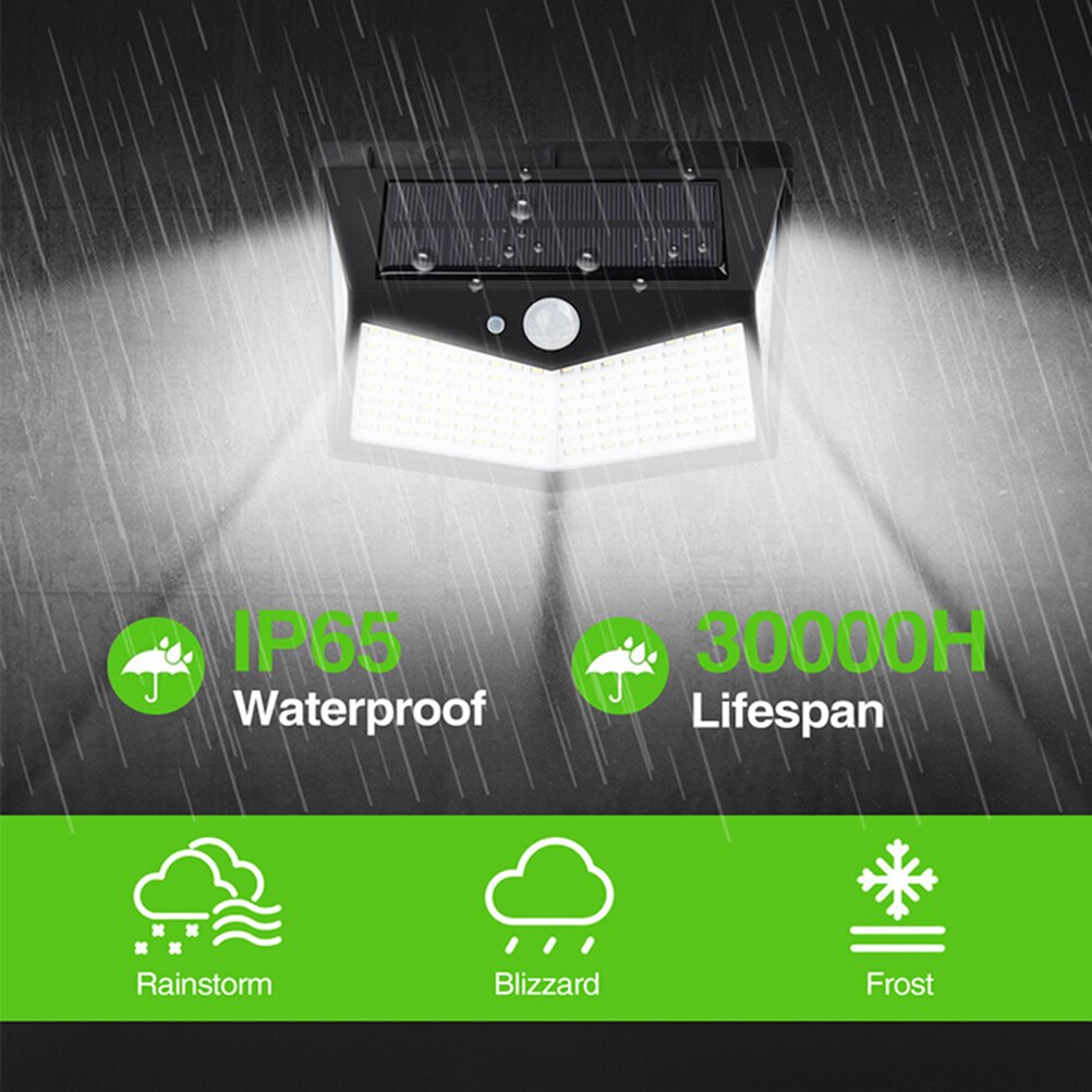 Three Sides Solar Powered Outdoor Light Motion Sensor Security Lamp Wall Lights for Garden Yard Driveway