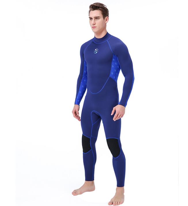 SLINX combinaison homme 2mm néoprène haute élasticité Anti-UV garder au combinaison de plongée pour la plongée en apnée surf voile plongée: Bleu / S