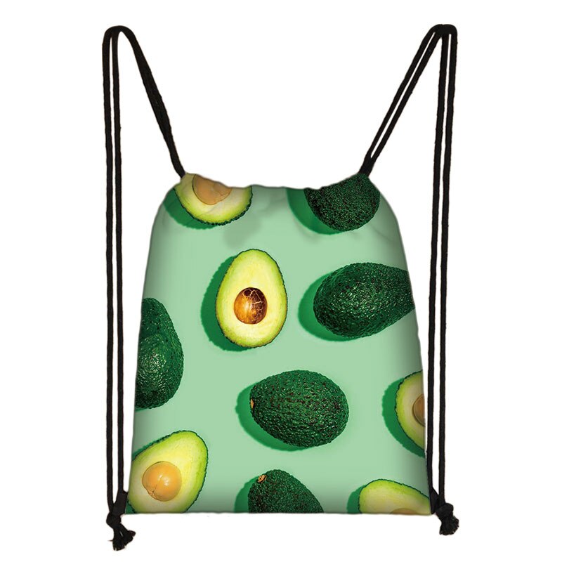 Avocado Lemon Backpack Women Softback plecak Ladies Storage torba ze sznurkiem do podróży dziewczyny Daypack torba na książki uchwyt na buty prezent: skdavocadocw09