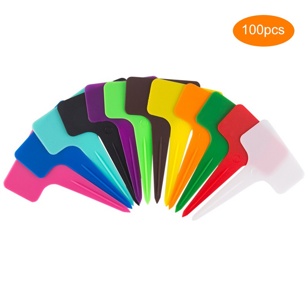 Rotuladores de planta colorida para bonsái de jardín, etiquetas para suculentas, etiquetas de PVC para jardinería, estaca en el suelo, palos para pintar, 100 Uds.