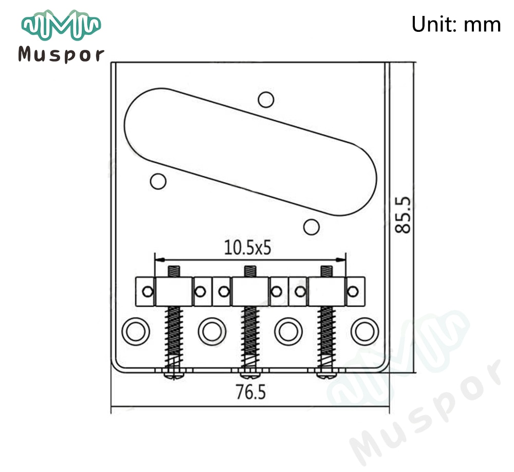 Puente del asiento del Cenicero de la silla de 3 TL con los tornillos para la guitarra eléctrica telescópica del Fender Telecaster