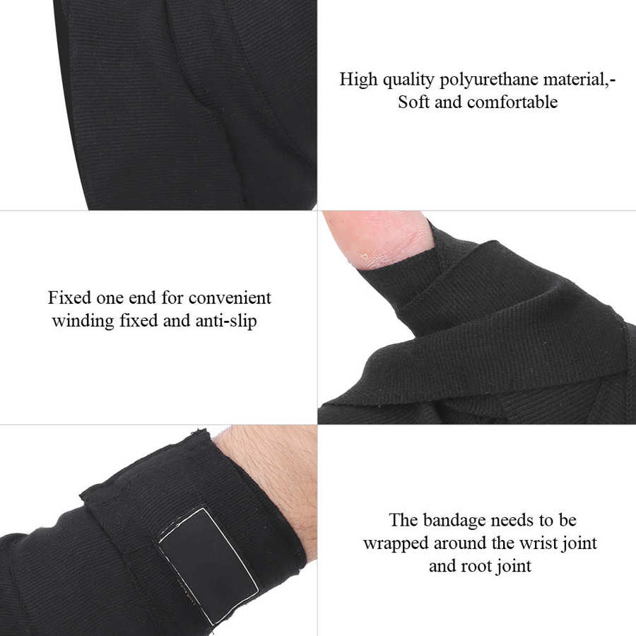 Boxningsbandage ett par polyuretan boxning lindningsbandage slåss sanda muay handlindningar sportrem sporthandrem