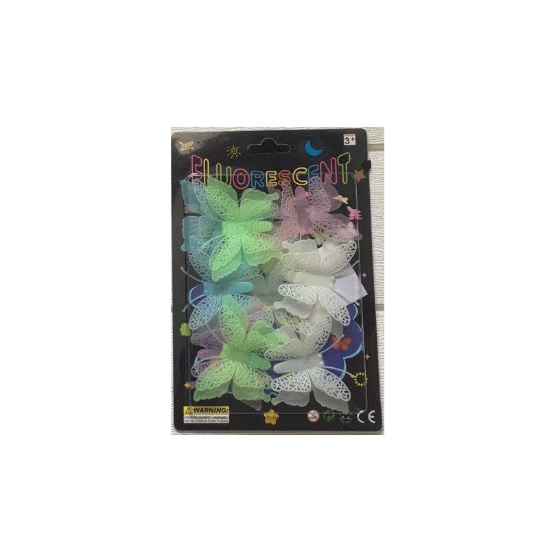 Children Luminous PVC Switch Sticker Cartoon Glowing In The Dark Wall Sticker Home Room Decor 3D Luminous Butterfly Sticker Toys: Color mixing