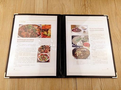 Restaurant Transparent Menu Cover Folder For A4 Panel Menu Holder Hotel Cafes Bar Menu Holder Black: two panel