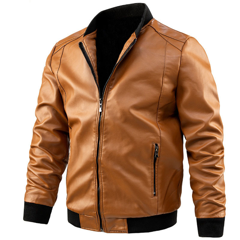 Jongens Bruin Pu Lederen Motorfiets Biker Jack 7xl 8xl 5xl 6xl Oversized Faux Lederen Rits Jasje Heren Casual Mannenblauwe Bovenkleding: XXXL / Blauw