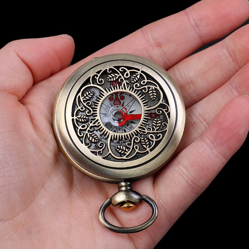 Vintage Bronze Compass Pocket Watch Retro Men's And Women's Retro Pocket Watch Compass