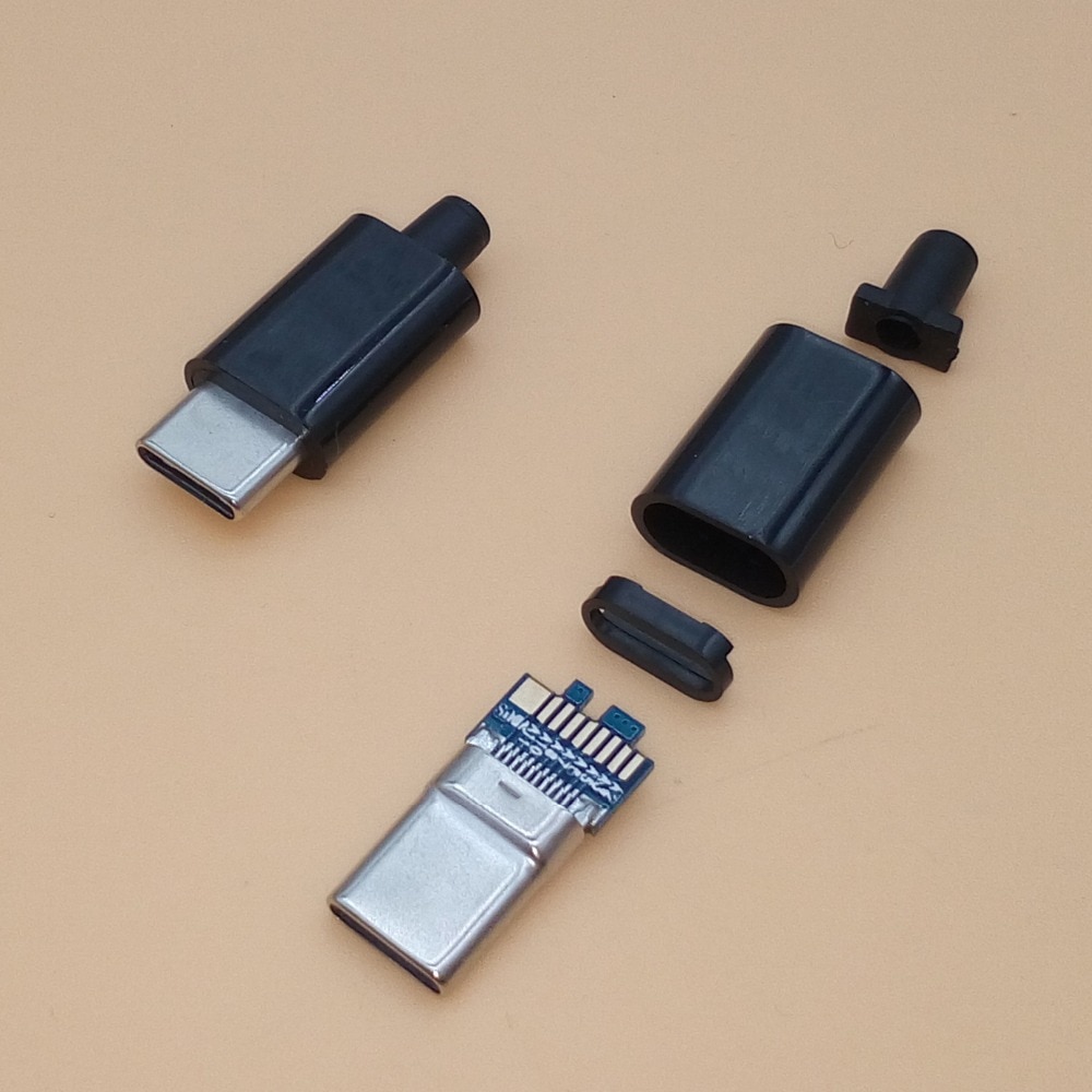 2Set Usb 3.1 Type C Male Plug Lassen Dubbelzijdig Data Opladen Plug Connector