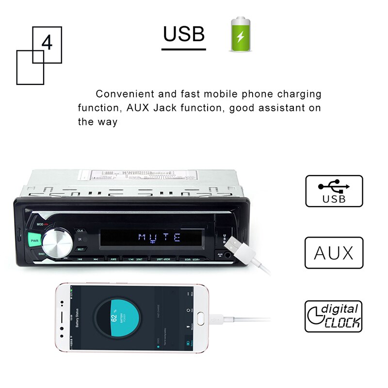 Radio de Coche Autoradio 1 Din Bluetooth SD MP3 jugador Coche Radios Estereo Poste Para Auto audio estéreo Carro Samochodowe Automotivo