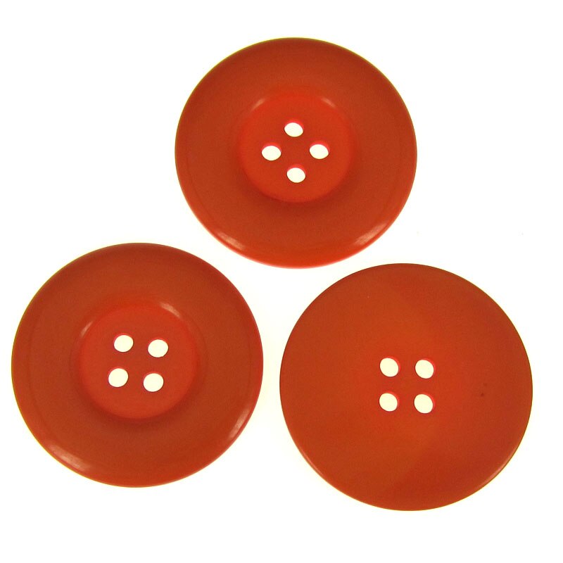 6pcs 1-1/2" 4-Holes resin buttons 38mm round large button for clothing sewing accessory craft scrapbooking: Orange