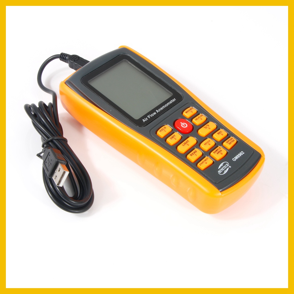 Digitaalinen tuulimittari tuulennopeusmittari ilmavirtausmittari, mittaus 0 ~ 45m/ s usb-käsituulimittarilla lämpömittari  gm8902- benetech