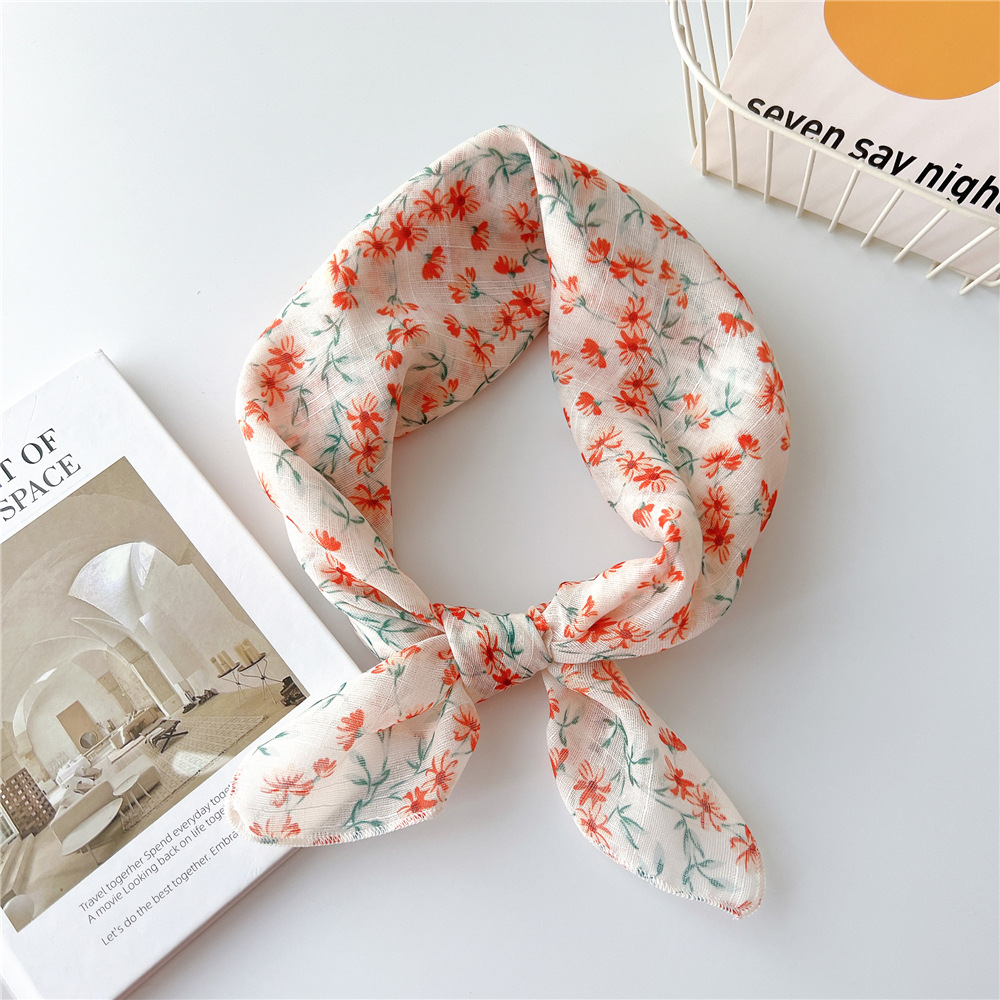 58cm Cotton Beautiful Bandanas Square Scarf Women Girls Headband Accessories Handkerchief Neckerchief Hairscarf Hairscarf