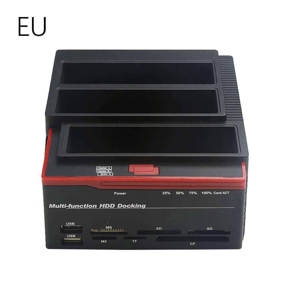 Todo en 1 USB 3,0 a SATA IDE disco duro externo de alta velocidad lector de tarjetas multifuncional HDD Base UK/US/EU plug: EU
