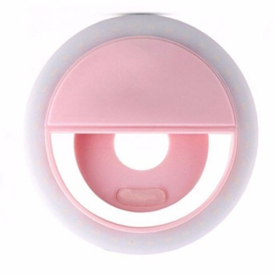 Aro De Luz Selfie Anillo De Luz Led Portátil Para Móvil USB 3 Intensidades color rosa azul negro y blanco: Rosa