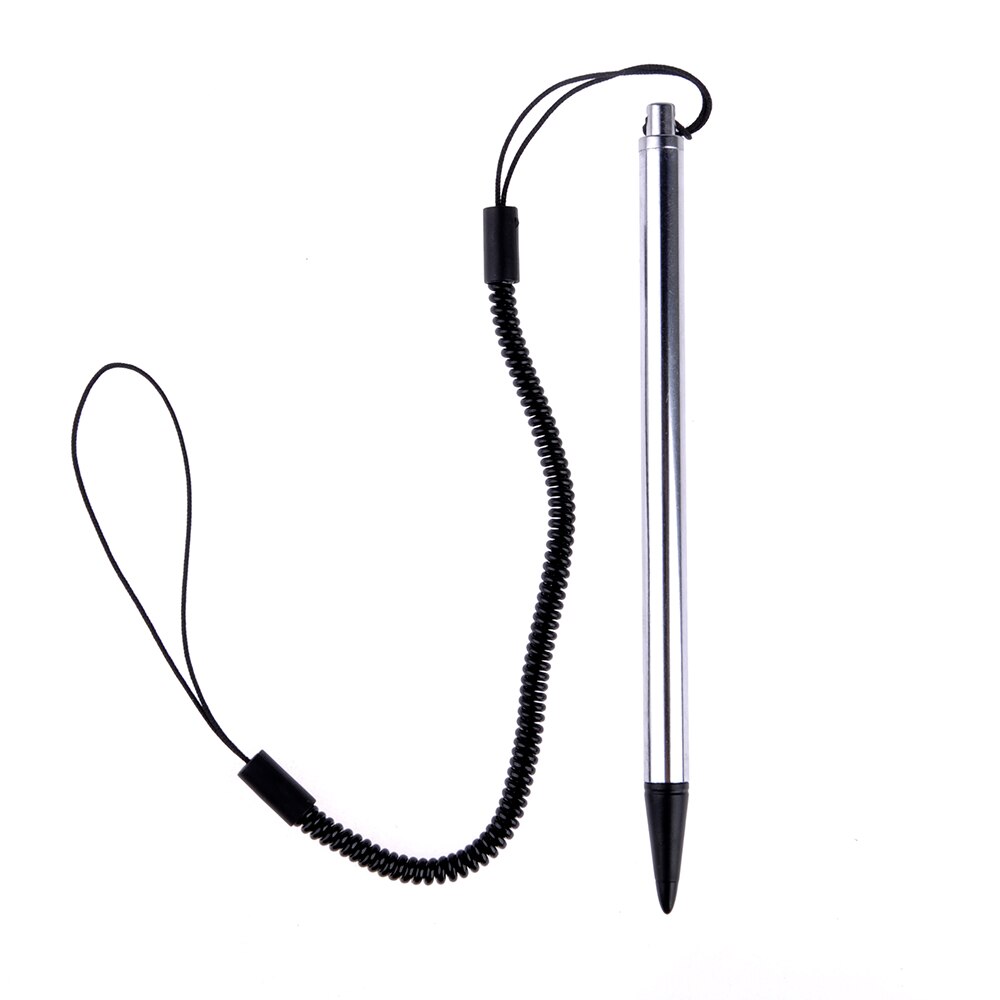 Metal Resistive Touch Screen Stylus Pen with Spring Rope For POS PDA Navigator: Silver