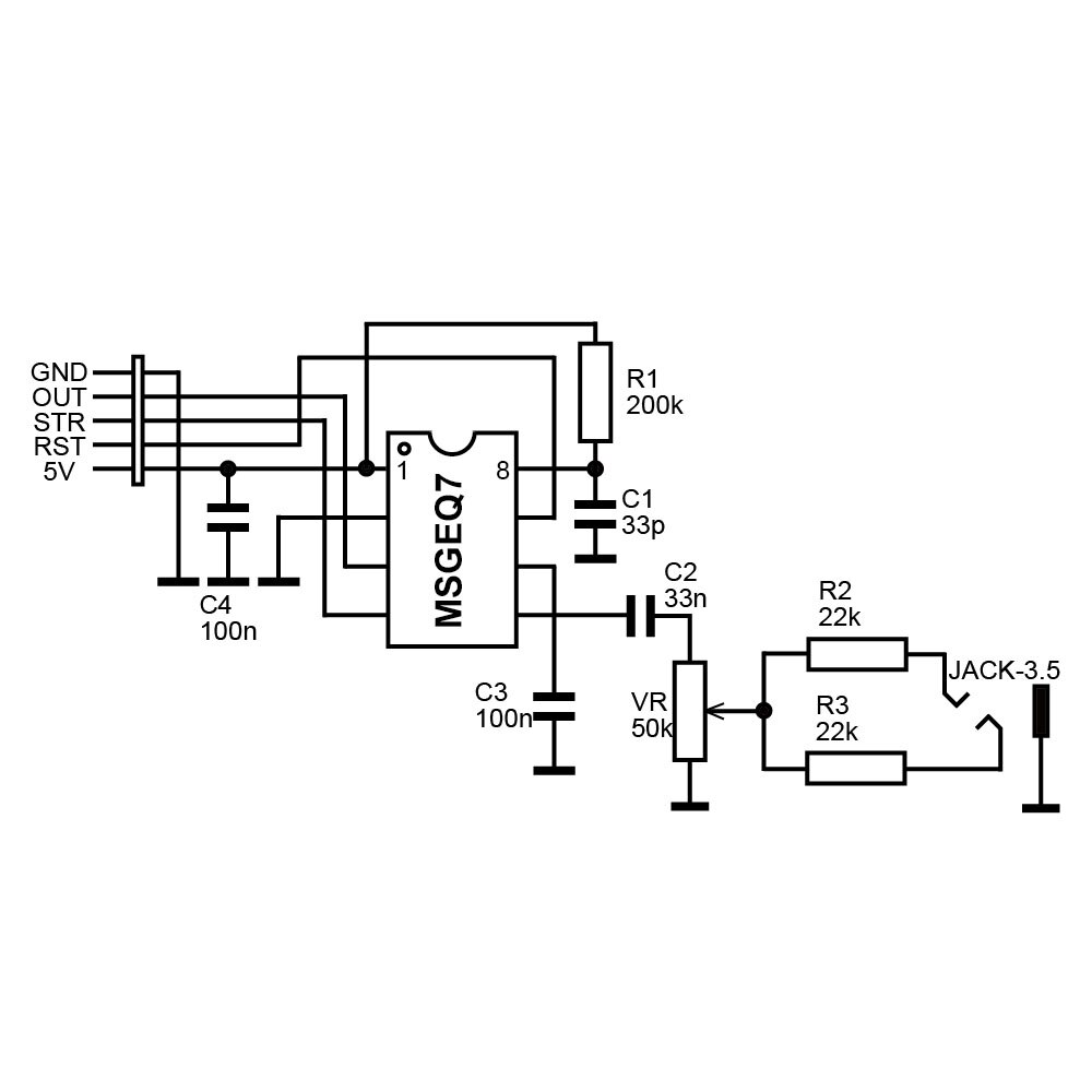 MSGEQ7 Audio Processing Graphic Equalization Filter Signal Analysis Module ARDUINO AVR