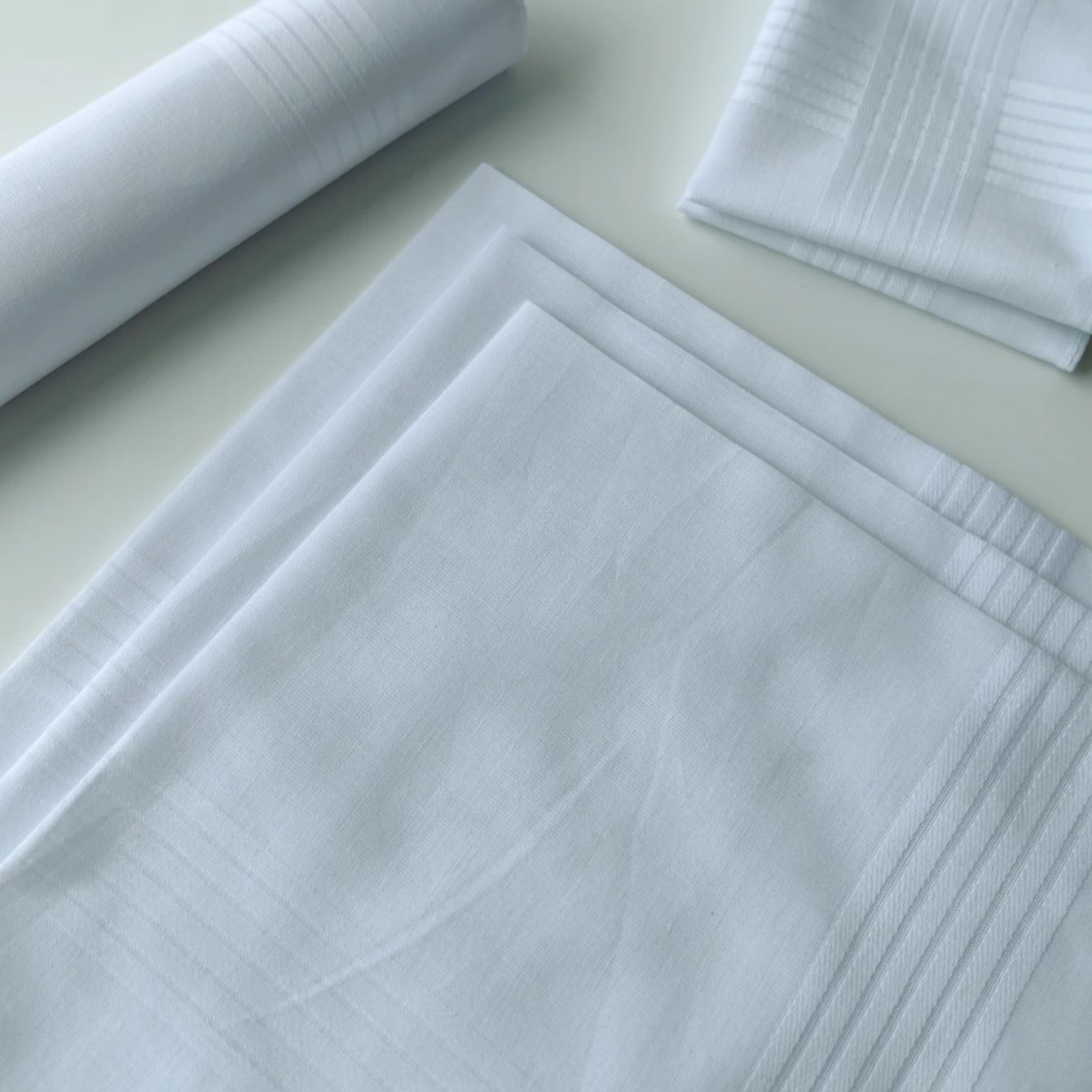 Pañuelo fino de algodón de 40 cm blanco puro. Servilleta para traje de negocios, pañuelo para restaurante, 6 uds.