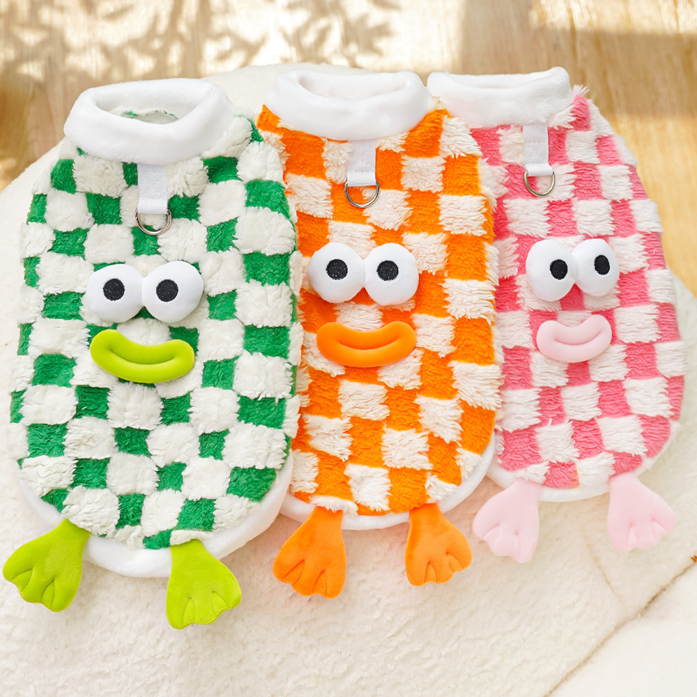 Funny Dog Fleece Vest Sweatshirt Puppy Pullover Coat with Leash D Ring Dachshund Sweaters Yorkie Clothes for Small Medium Dogs