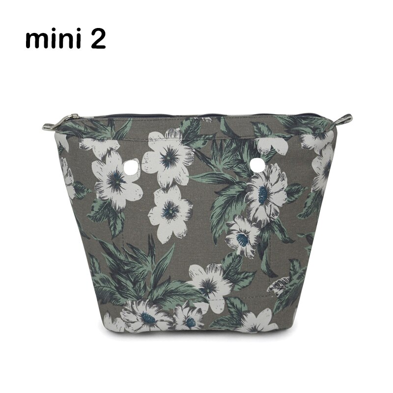 Classic Mini Zipper Pocket for Big Mini Obag Waterproof Floral Canvas Inner Pocket Inner Lining Insert for O bag: mini 2