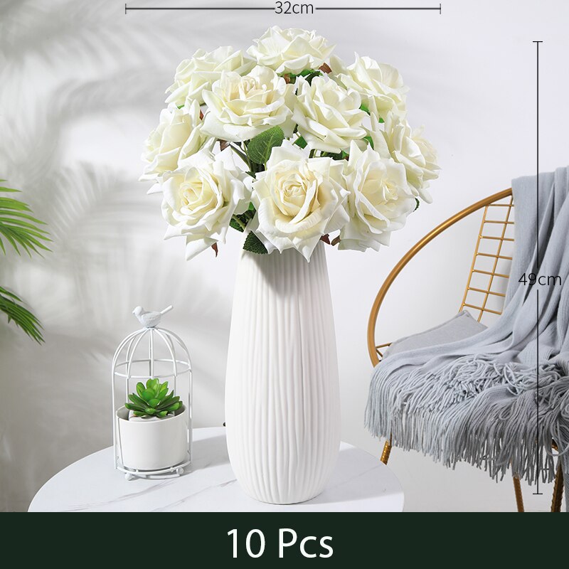 10 Pcs Rose Artificielle Flower Silk Rose Flower 50cm High Wedding Flowers Decoration Luxury Home Decor Valentine Day: SMTMG009