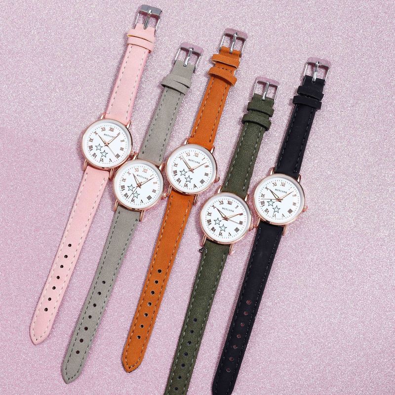 Lichtgevende Sterren Vrouwen Horloges Dames Horloges Casual Lederen Band Quartz Horloge Klok Montre Femme Relogio Feminino