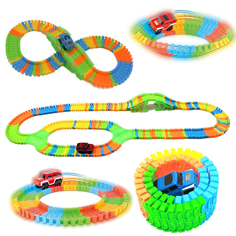 Diy Monteren Universal Racing Set Spoor Auto Flexibele Educatief Rail Auto Puzzel Speelgoed Voor Kinderen