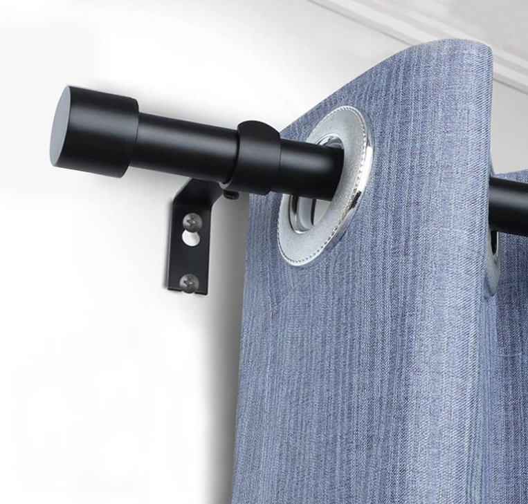 Extendable 32-120 INCH Heavy Duty Shower Curtain Rods for Windows Adjustable Black Metal Curtain Rod Set with Brackets