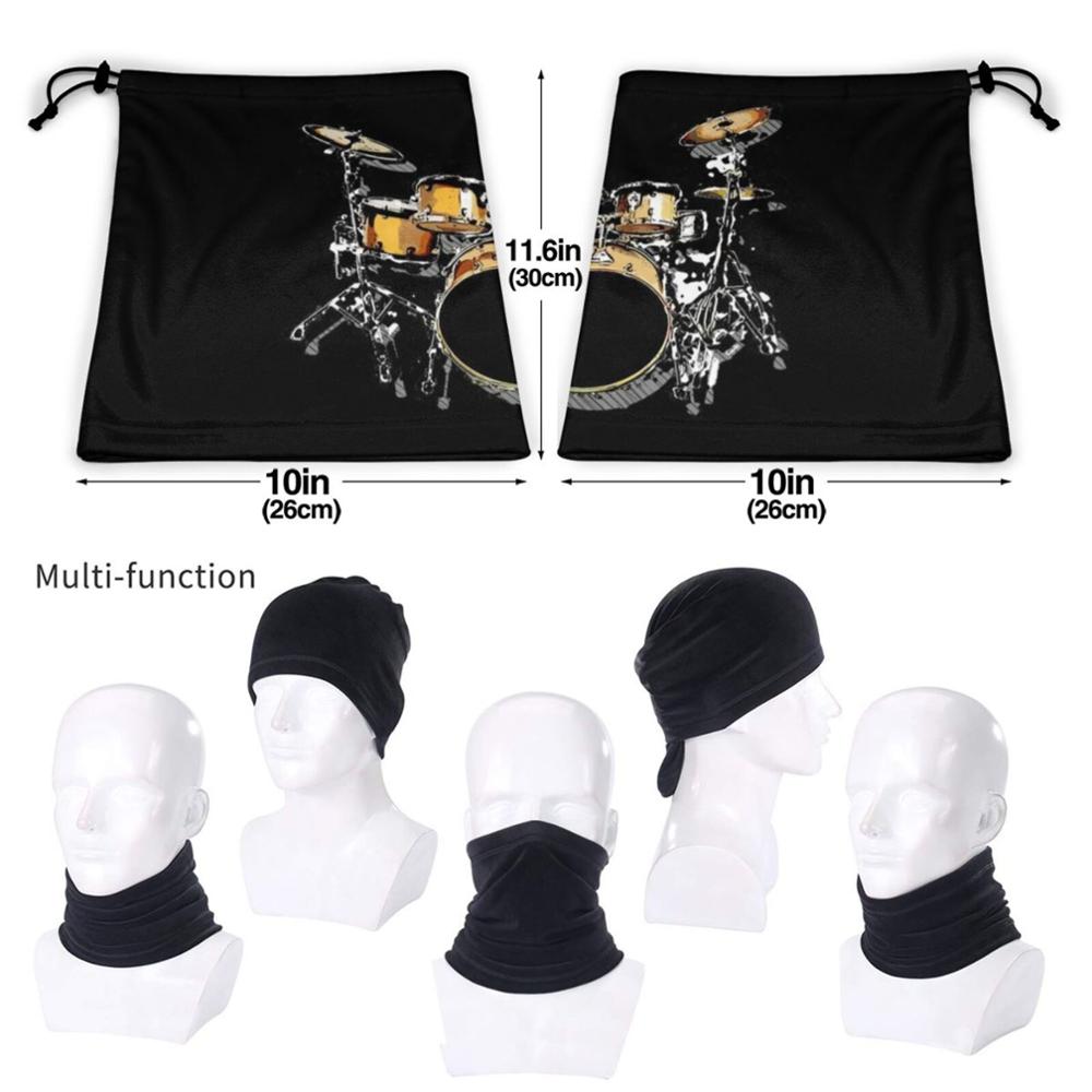 Drumstel microvezel nekwarmer bandana sjaal gezichtsmasker drumstel drummer srumset drumstel drums drum drumsolo drummen drumliefhebber