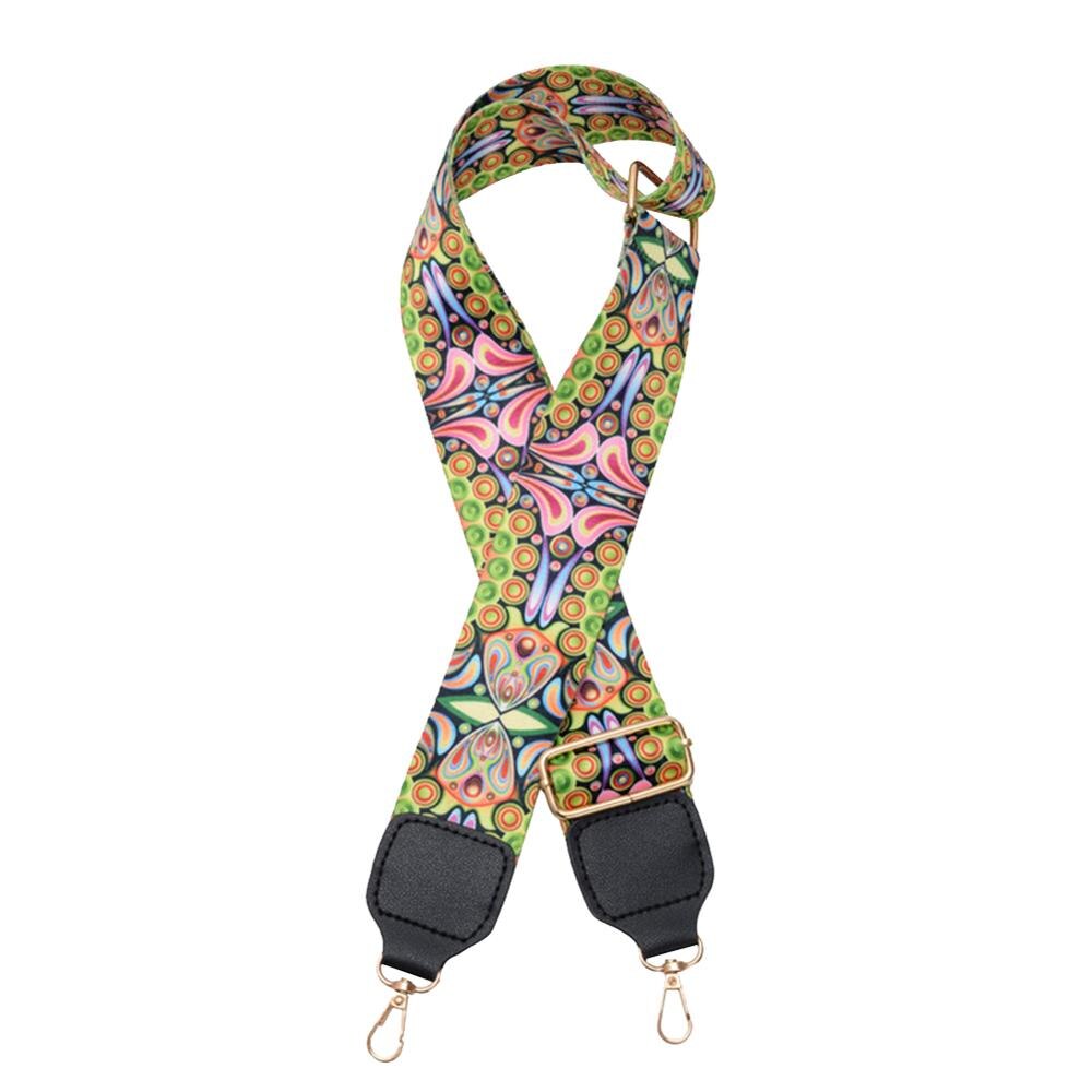 Ethnic Multicolor Printing Shoulder Strap Nylon Adjustable Rainbow Belt Wide Handle Women Bags Accessories: 018