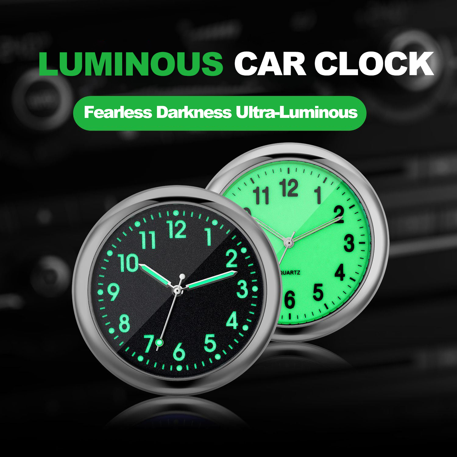 Horloge de voiture lumineuse pour Automobiles, Mini montre numérique à coller interne, mécanique, horloges à Quartz, ornement automobile, accessoires de voiture,