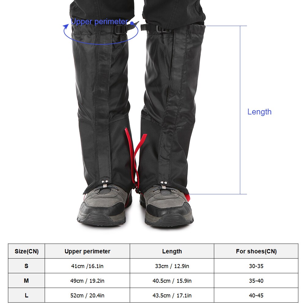 1 Pair Outdoor Waterproof Hiking Gaiters Nylon Camping Teekking Skiing Desert Snow Leg Gaiters Windproof Shoes Cover Leg Gaiter