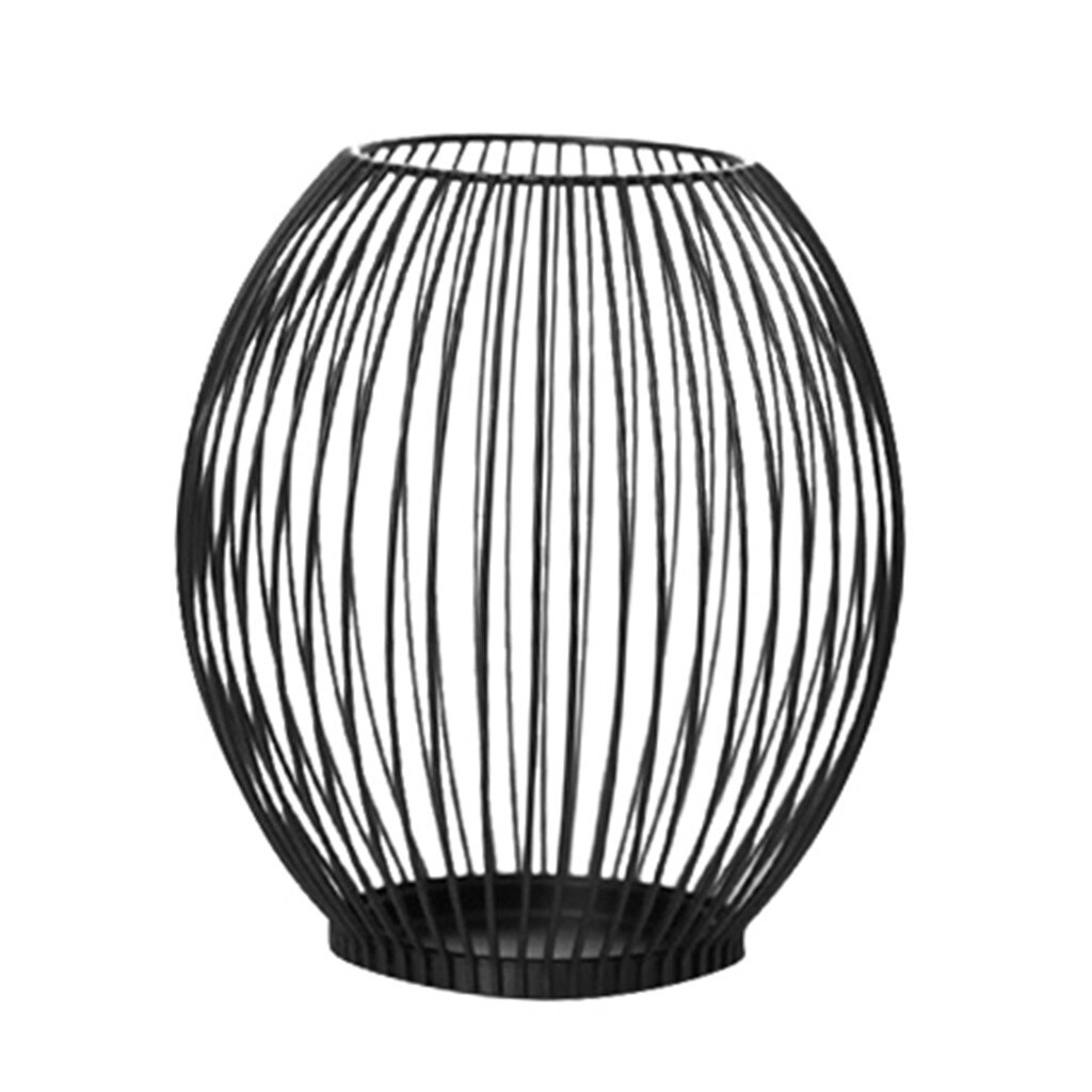 Wrought Iron Lantern Candle Holders Metal Crafts Ornaments Hollow Candle Holders Home Decoration Wedding #t2g