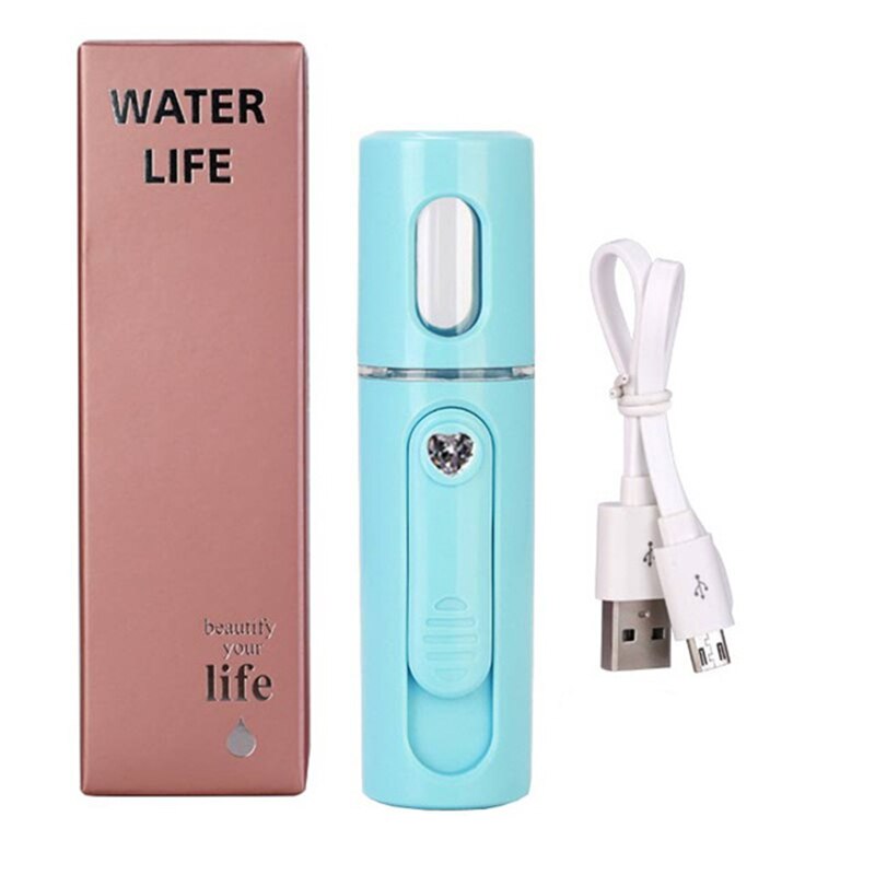 Gezichtsstomer nano-stomer handige mist gezichtsmistspray vochtinbrengende gezichtsspray oplaadbare mini-usb-oplaadbare gezichtsspa: Blauw