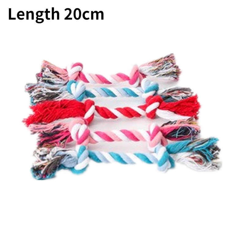 Jouets à mâcher en corde de coton à Double nœud pour chien, molaires résistantes aux morsures, petit gabarit, nettoyage des dents: A-Random color