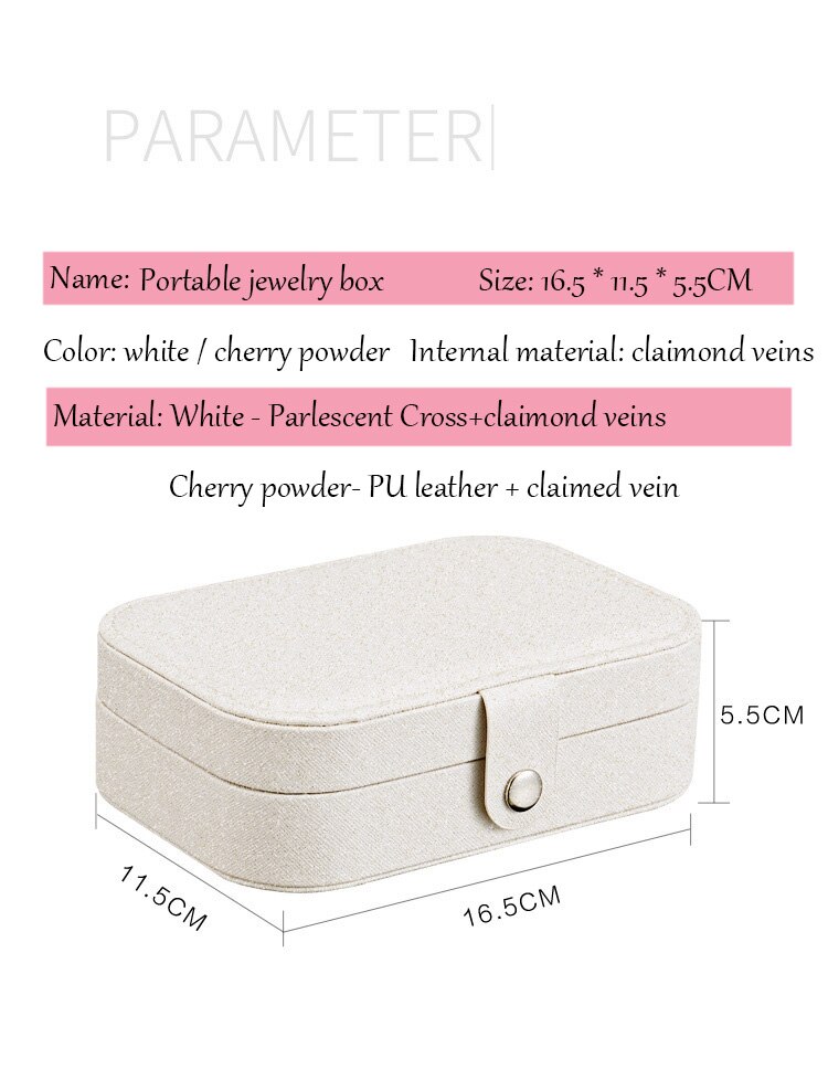 PU Leather Jewelry Box - 16.5x11.5x5.5cm - Portable Case for Necklaces, Rings, Earrings